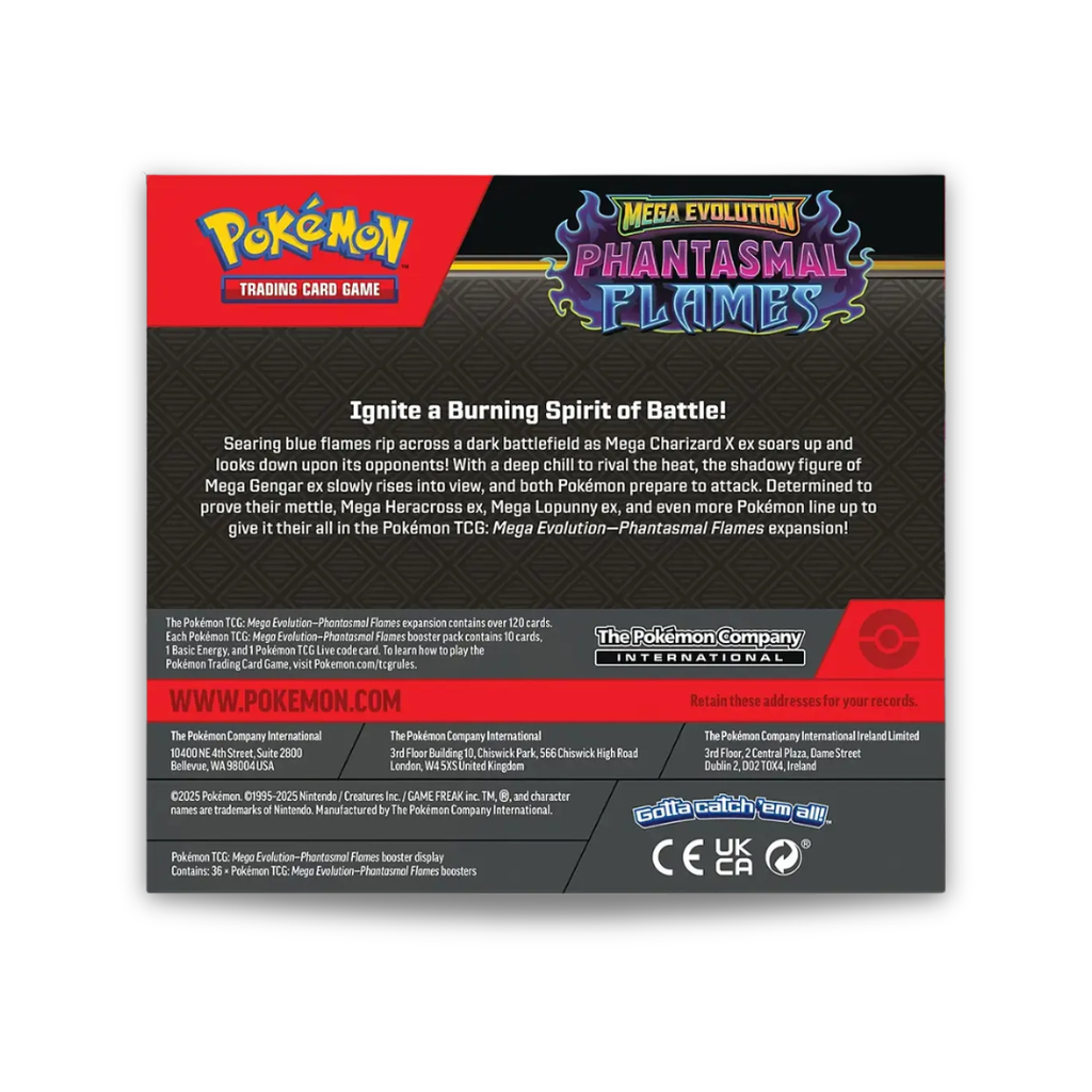 Pokemon TCG: Mega Evolutions 2 Phantasmal Flames Booster Display (INGLÉS)