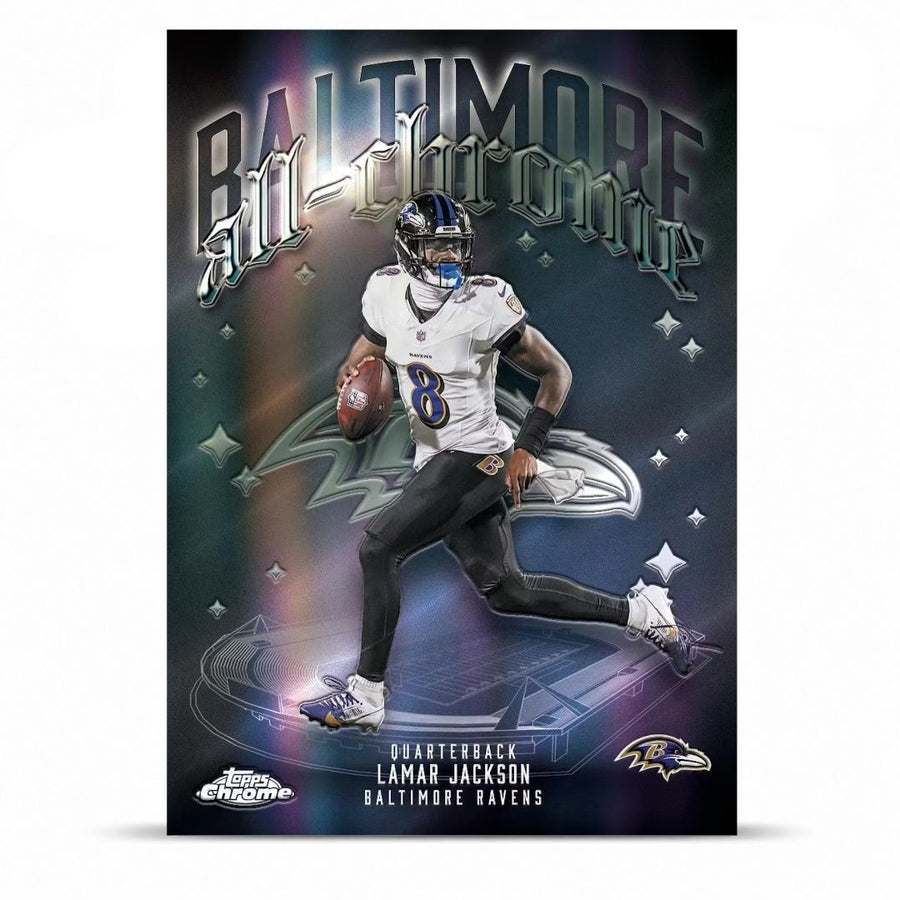 2025 Topps Chrome Football Hobby Jumbo Box