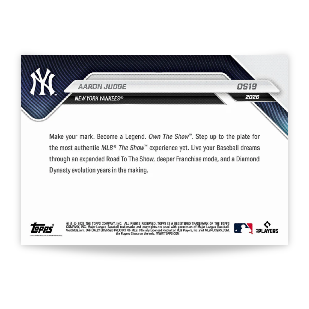 2026 MLB The Show Cover Topps NOW® - Aaron Judge - Open Edition Base Card - PR: 16091