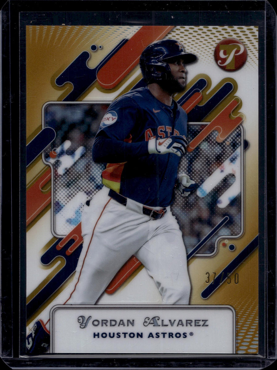 2025 Topps Pristine #146 Yordan Alvarez Gold Refractors #/50