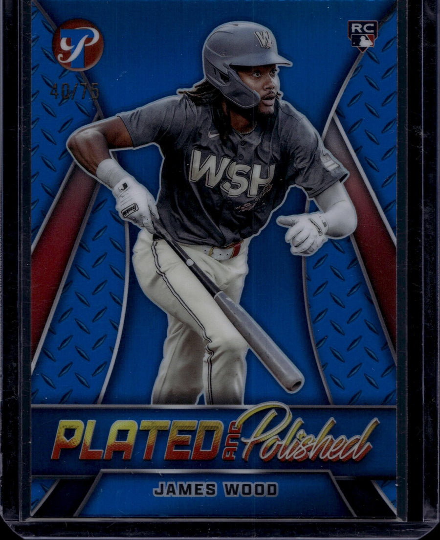 2025 Topps Pristine #PP-40 James Wood Plated and Polished Blue Refractors #/75