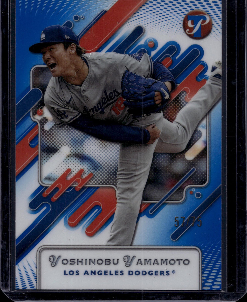 2025 Topps Pristine #176 Yoshinobu Yamamoto Blue Refractors #/75