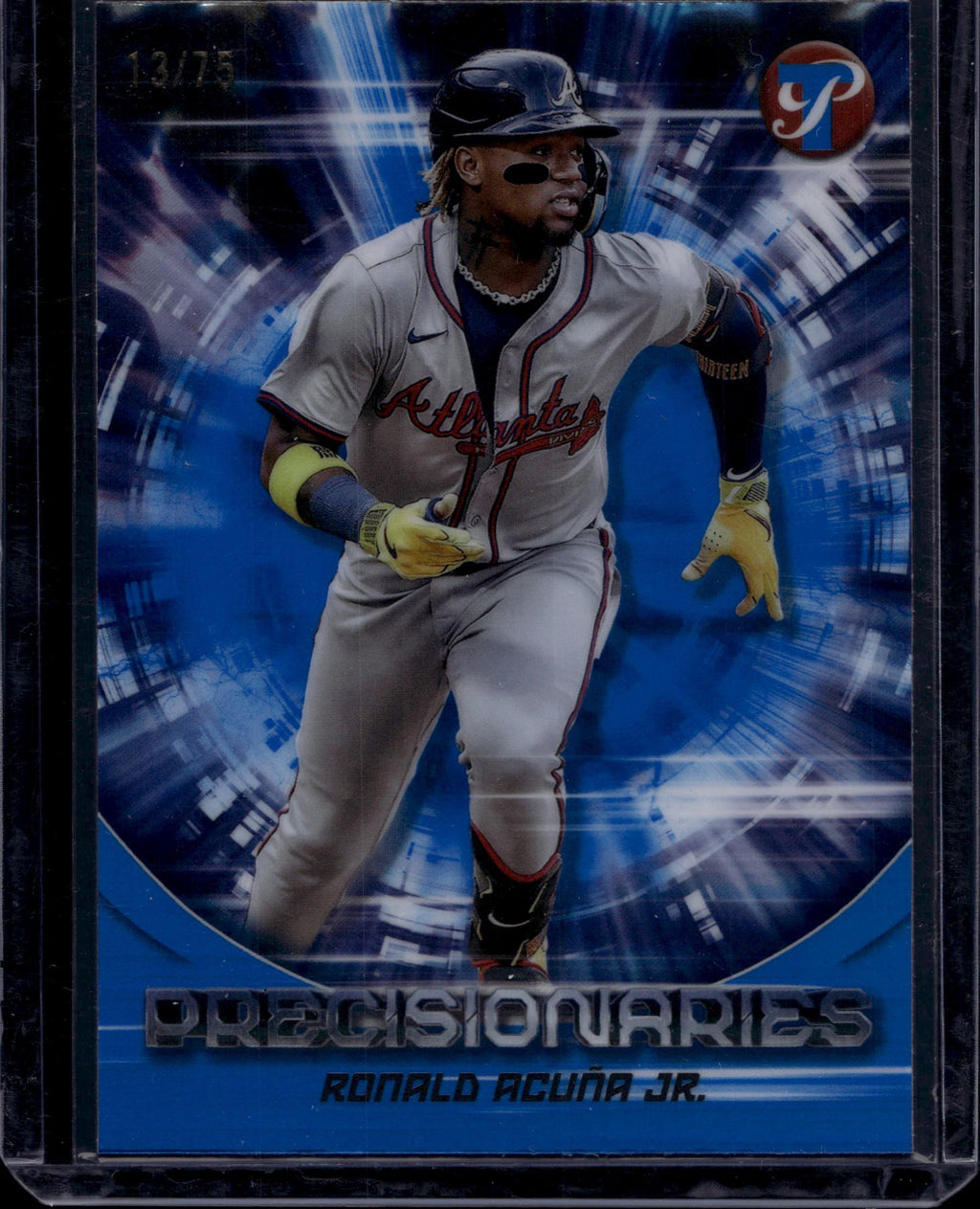 2025 Topps Pristine #PR-24 Ronald Acuña Jr. Precisionaries Blue Refractors #/75