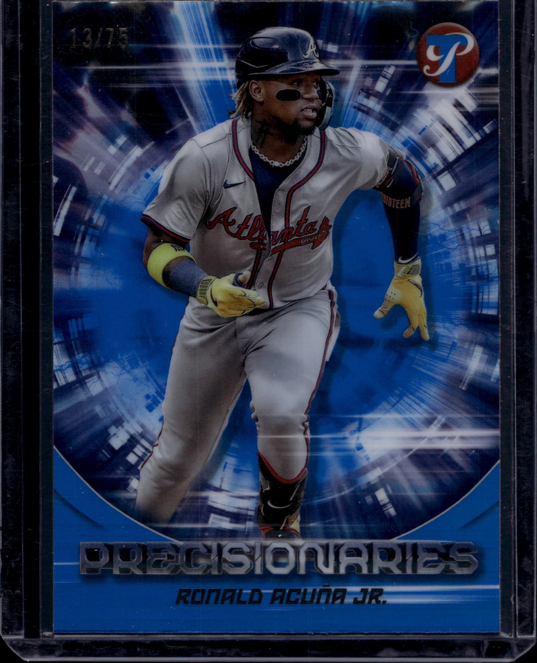 2025 Topps Pristine #PR-24 Ronald Acuña Jr. Precisionaries Blue Refractors #/75
