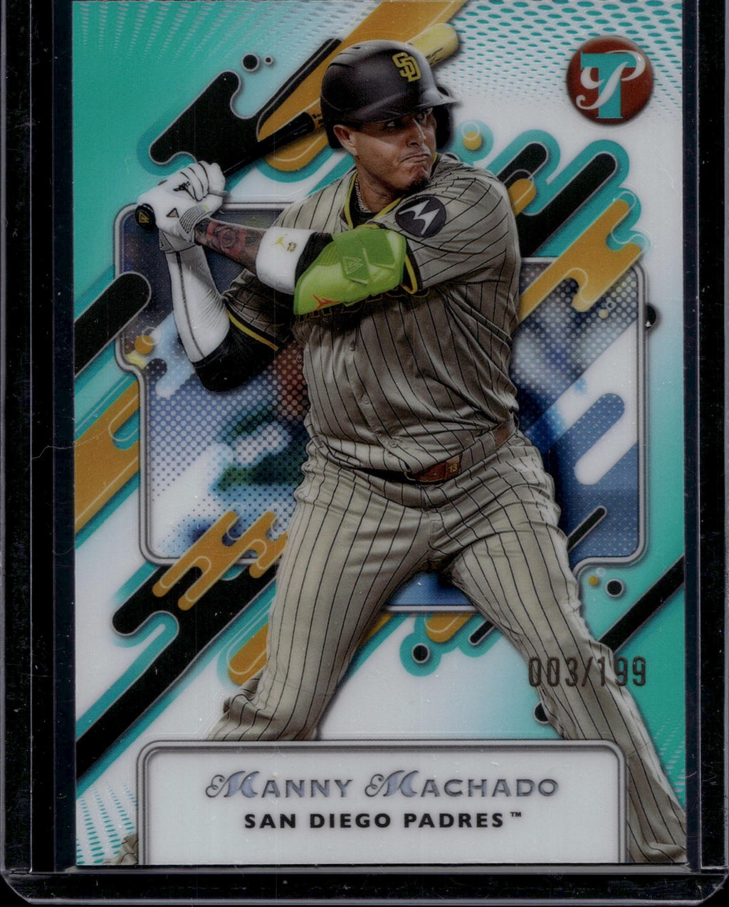 2025 Topps Pristine #216 Manny Machado Aqua Refractors #/199
