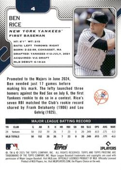2025 Topps Pristine #4 Ben Rice