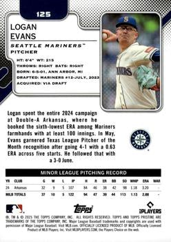 2025 Topps Pristine #125 Logan Evans Refractors