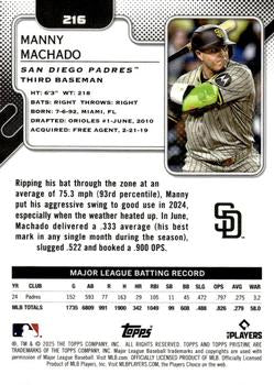 2025 Topps Pristine #216 Manny Machado Aqua Refractors #/199