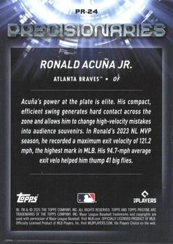 2025 Topps Pristine #PR-24 Ronald Acuña Jr. Precisionaries Blue Refractors #/75