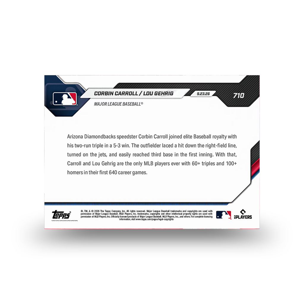 Corbin Carroll / Lou Gehrig - MLB Topps NOW® 2026 - Tarjeta 710