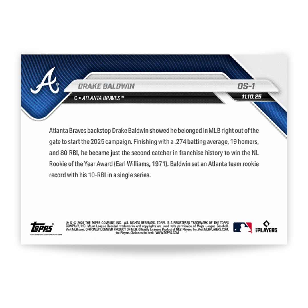 Drake Baldwin - 2025 MLB Topps NOW® - Card OS-1 - PR: 6648