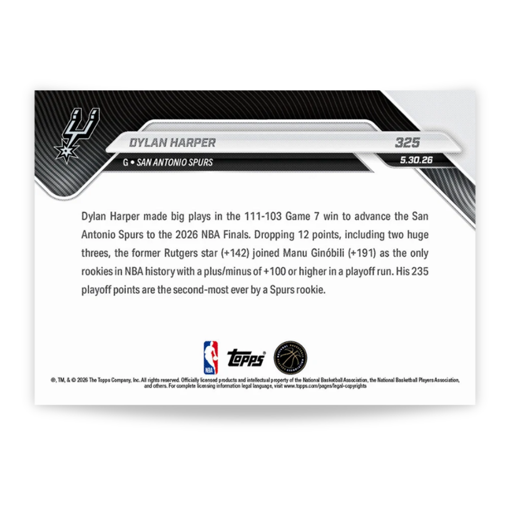Dylan Harper - 2025-26 NBA Topps NOW® - Card 325 - PR: 11289