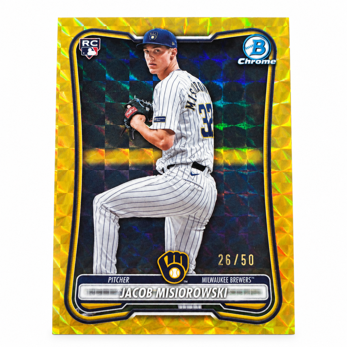 2026 Bowman Chrome Jacob Misiorowski RC #65 Gold Geometric Refractor