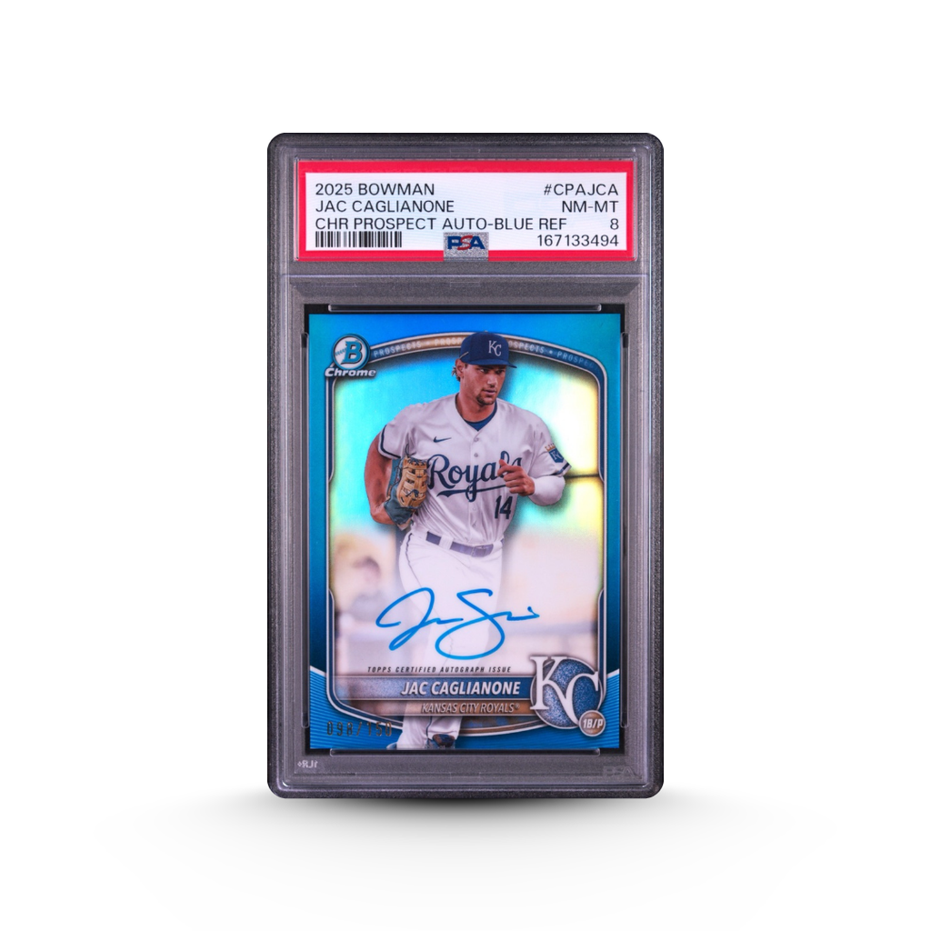 2025 Bowman Jac Caglianone #CPAJCA Chrome Prospect Auto Blue Refractor