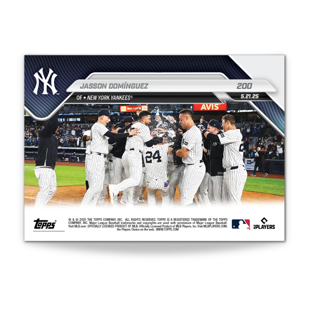 Jasson Domínguez - 2025 MLB Topps NOW® - Card 200 - PR: 2474