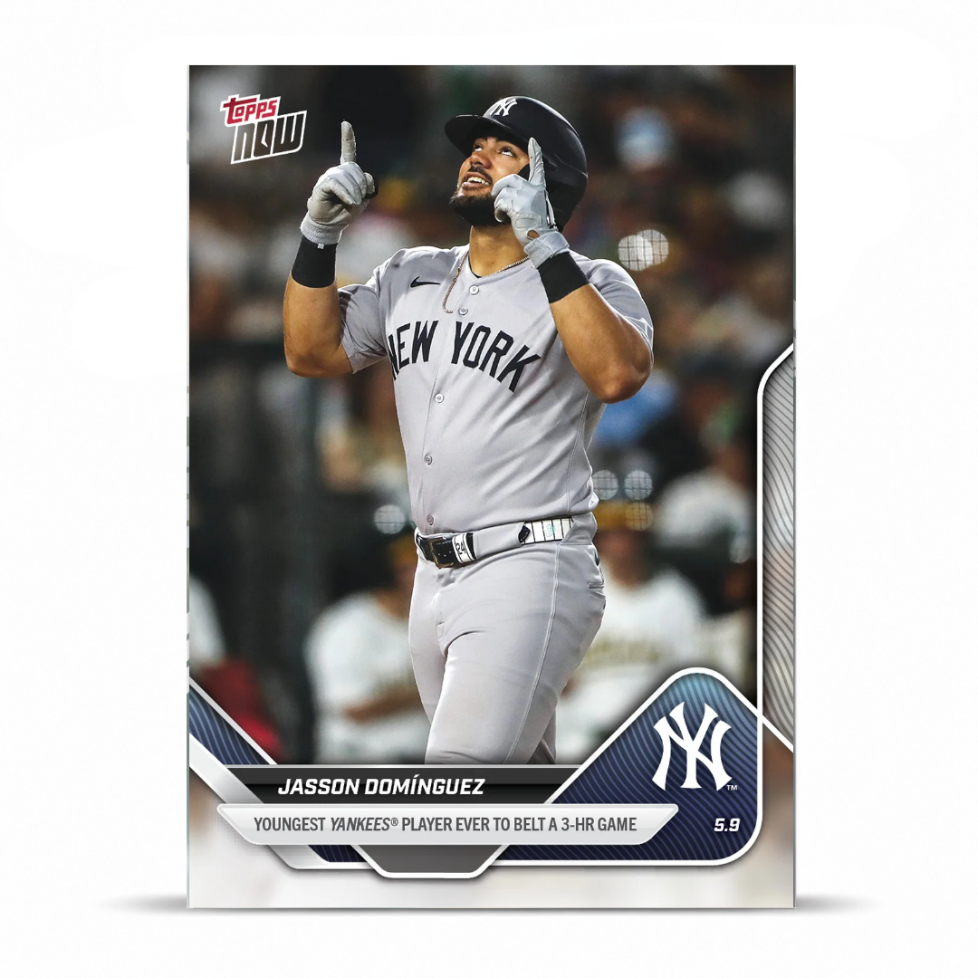 Jasson Domínguez - 2025 MLB Topps NOW® - Tarjeta 159 - PR: 7110