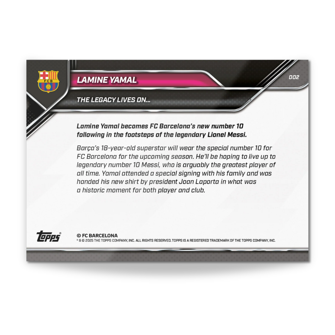 Lamine Yamal - 2025 FC Barcelona Topps NOW® - Card 2 - PR: 76476