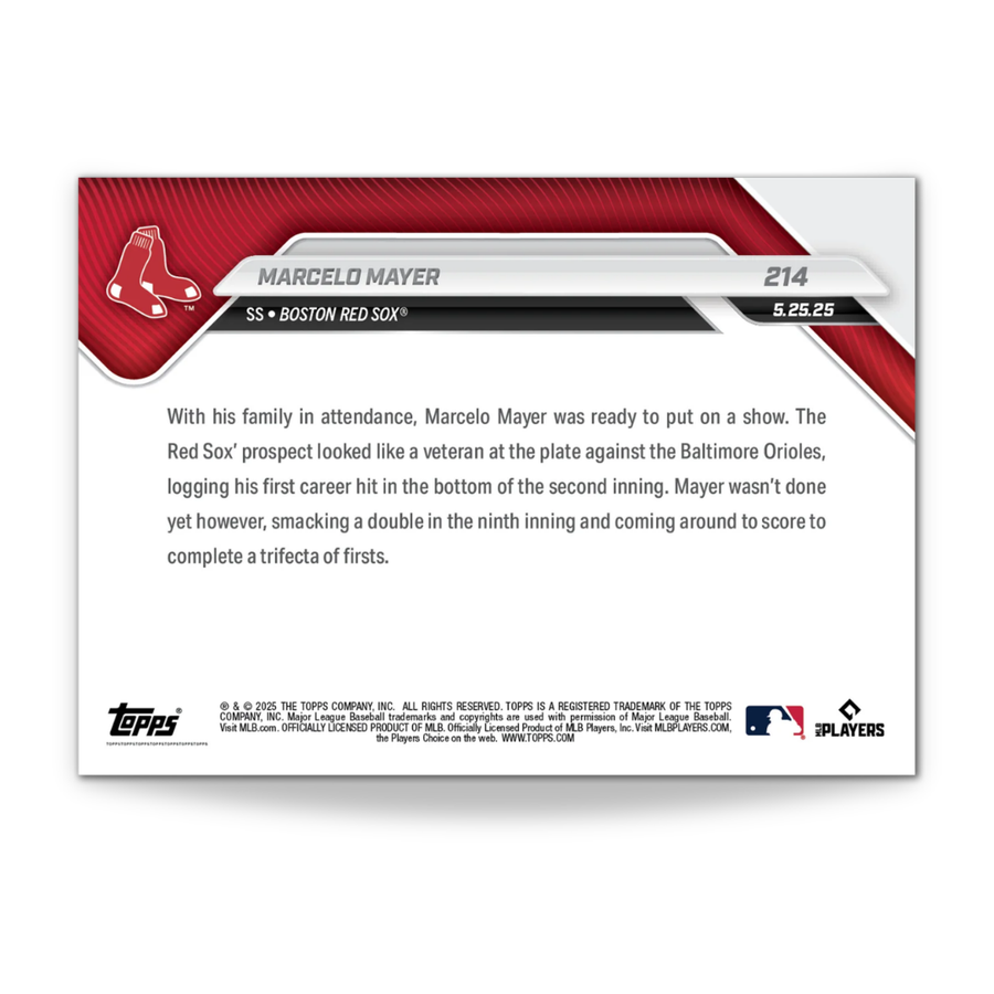 Marcelo Mayer - 2025 MLB Topps NOW® - Card 214 - PR: 4088