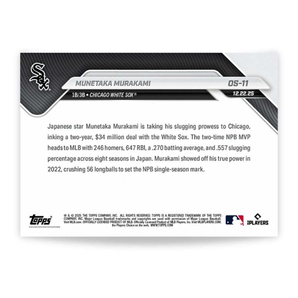 Munetaka Murakami - 2025 MLB Topps NOW® - Card OS-11 - PR: 9544
