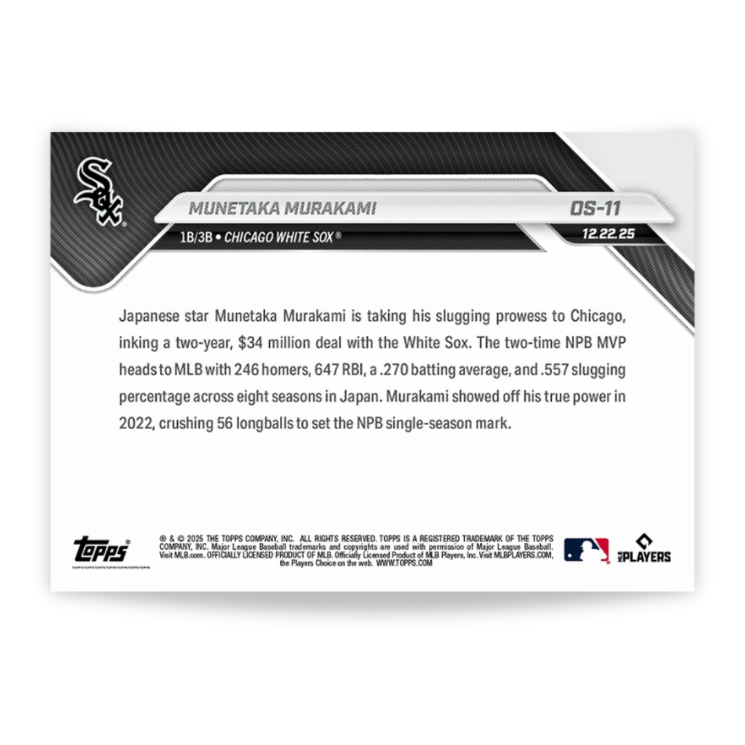 Munetaka Murakami - 2025 MLB Topps NOW® - Card OS-11 - PR: 9544