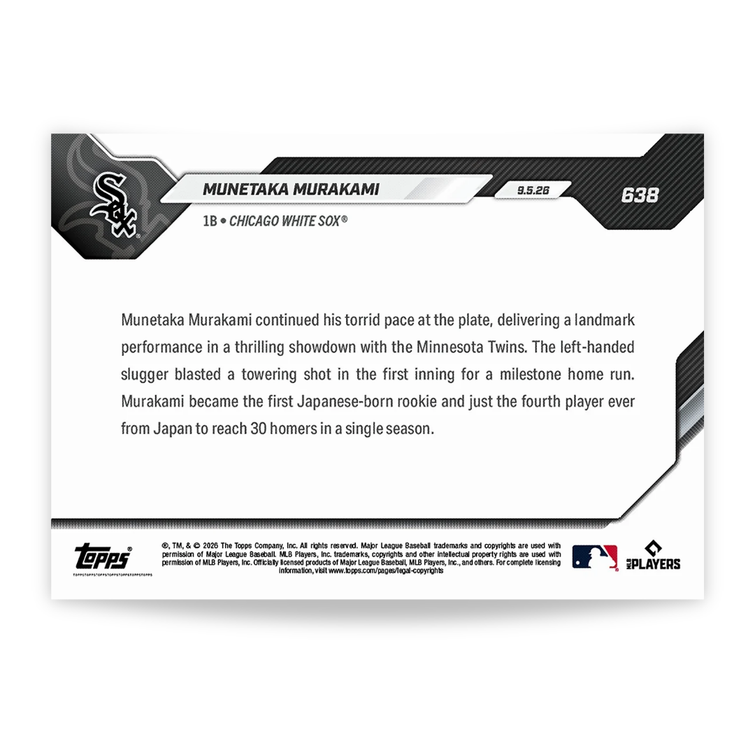 Munetaka Murakami - 2026 MLB Topps NOW® - Card 638 - PR: 11593