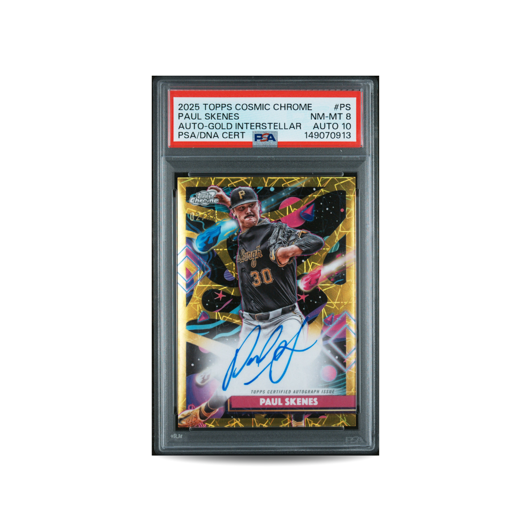 2025 Topps Cosmic Chrome Paul Skenes #PS Auto Gold Interstellar 02/50