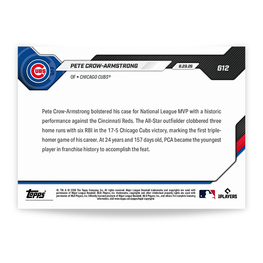 Pete Crow-Armstrong - 2026 MLB Topps NOW® - Card 612
