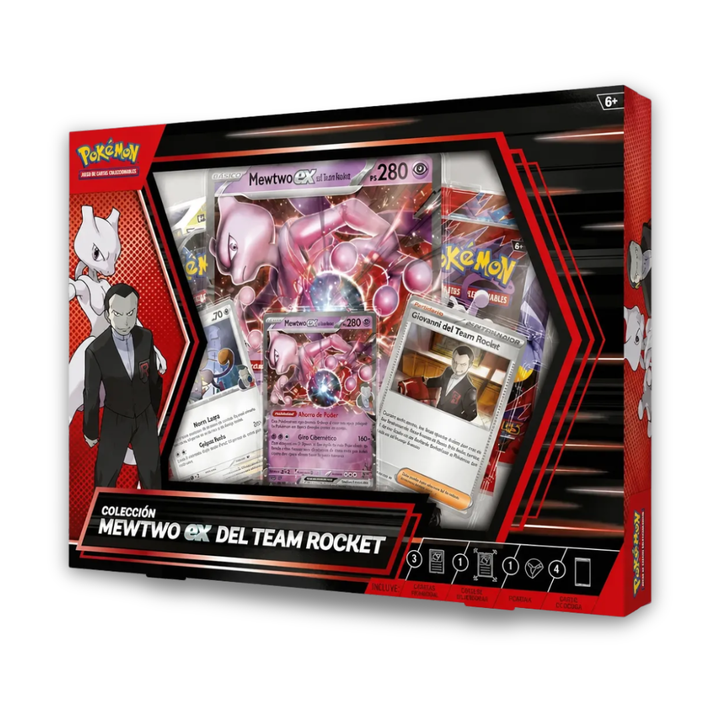 Pokémon: Caja Mewtwo ex del Equipo Rocket de JCC Pokémon (INGLÉS)