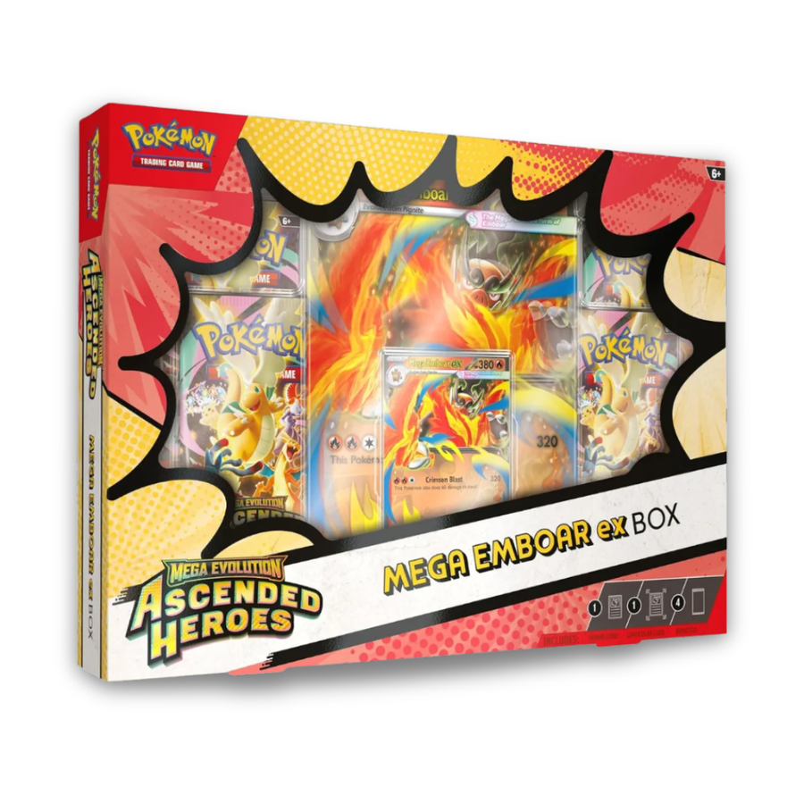 Pokémon TCG: Mega Evolution—Ascended Heroes Mega Emboar ex Box (INGLÉS)