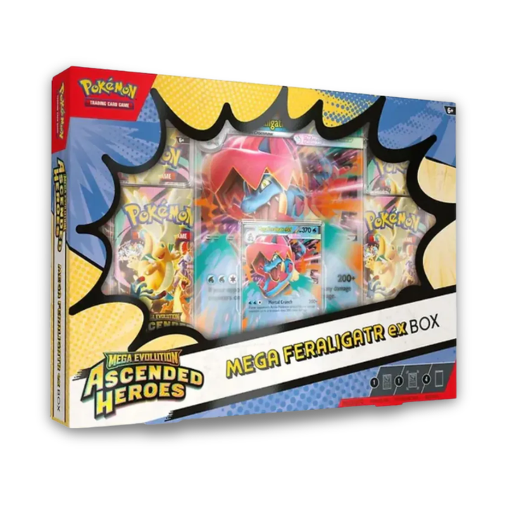 Pokémon TCG: Mega Evolution—Ascended Heroes Mega Feraligatr ex Box (INGLÉS)