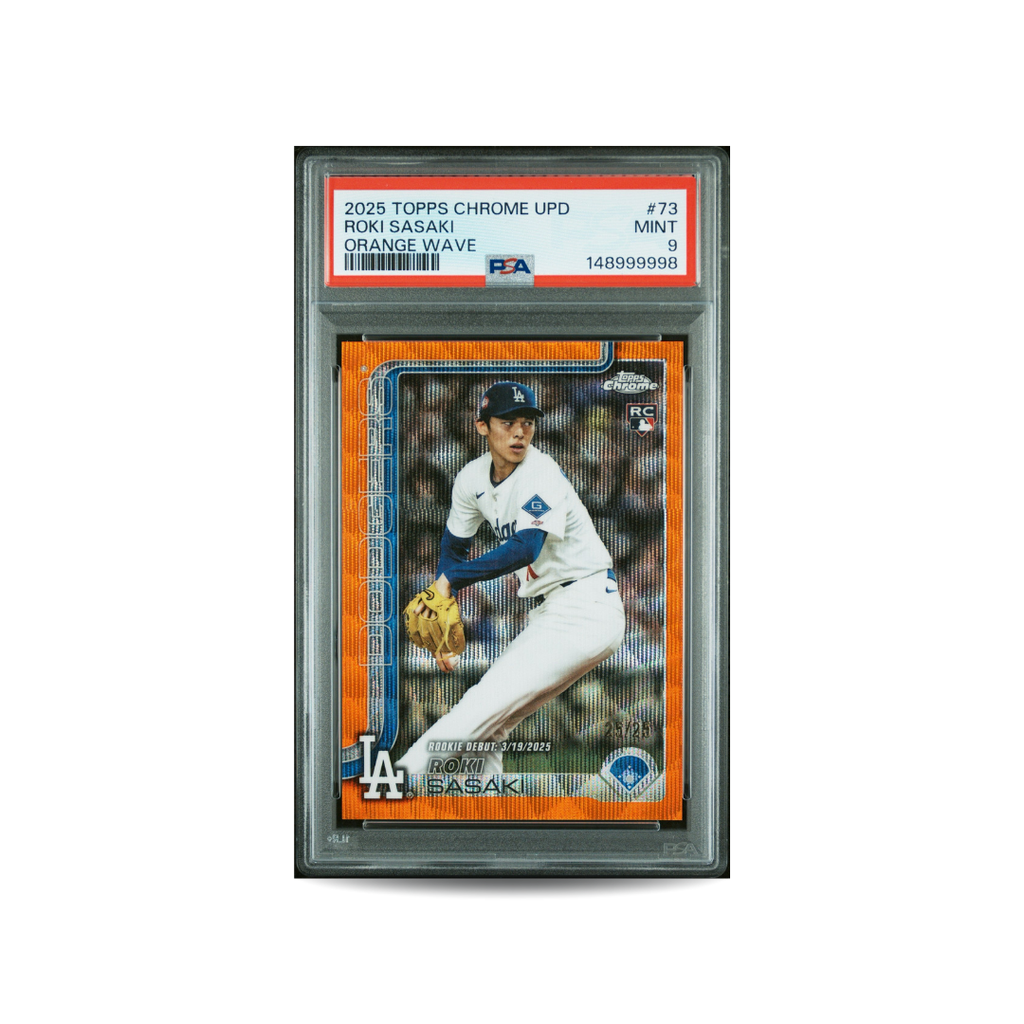 2025 Topps Chrome Update Roki Sasaki #73 Orange Wave