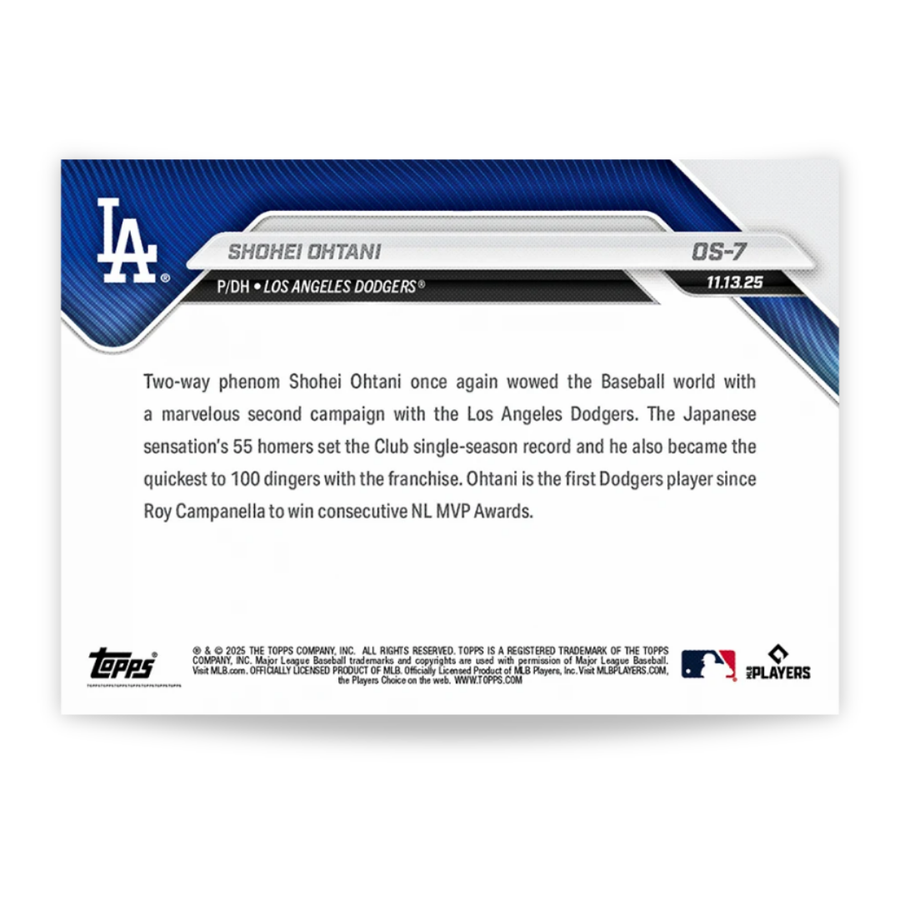 Shohei Ohtani - 2025 MLB Topps NOW® - Card OS-7 - PR: 80,644