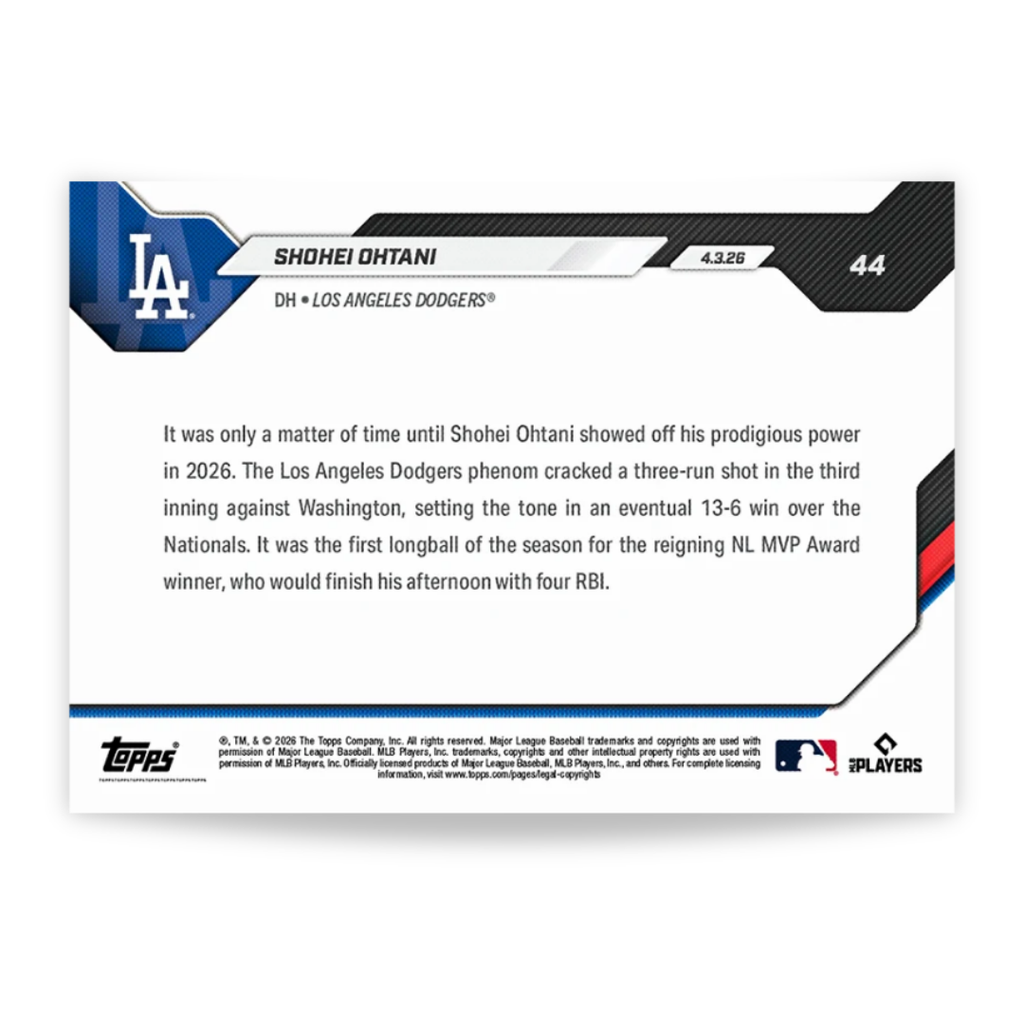 Shohei Ohtani - 2026 MLB Topps NOW® - Card 44