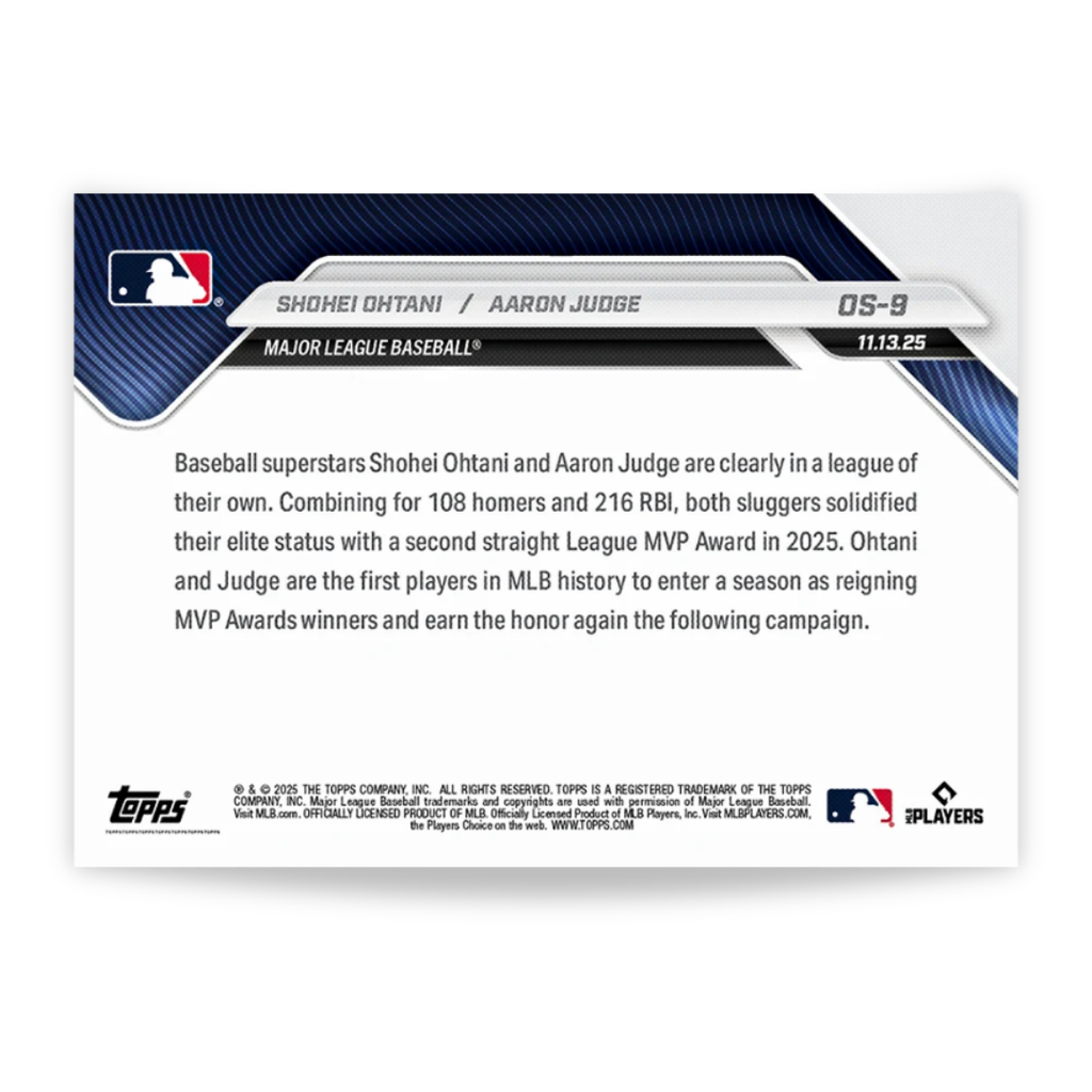 Shohei Ohtani / Aaron Judge - 2025 MLB Topps NOW® - Card OS-9 - PR: 66,286