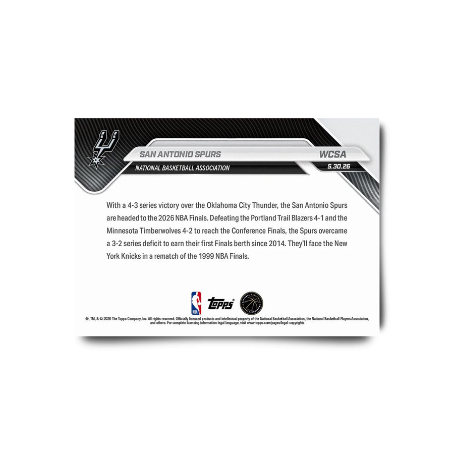 San Antonio Spurs - 2025-26 NBA Topps NOW® - Tarjeta WCSA - PR: 50230