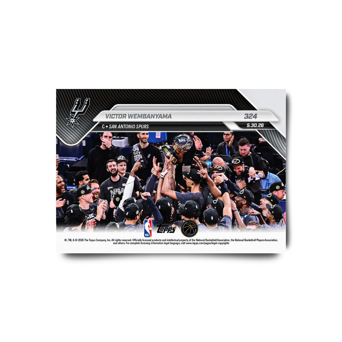 Victor Wembanyama - NBA Topps NOW® 2025-26 - Tarjeta 324 - PR: 63377