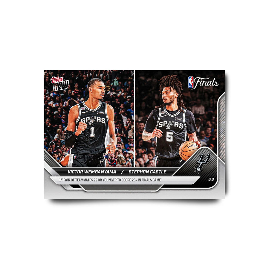 Victor Wembanyama / Stephon Castle - NBA Topps NOW® 2025-26 - Tarjeta 334 - PR: 8070
